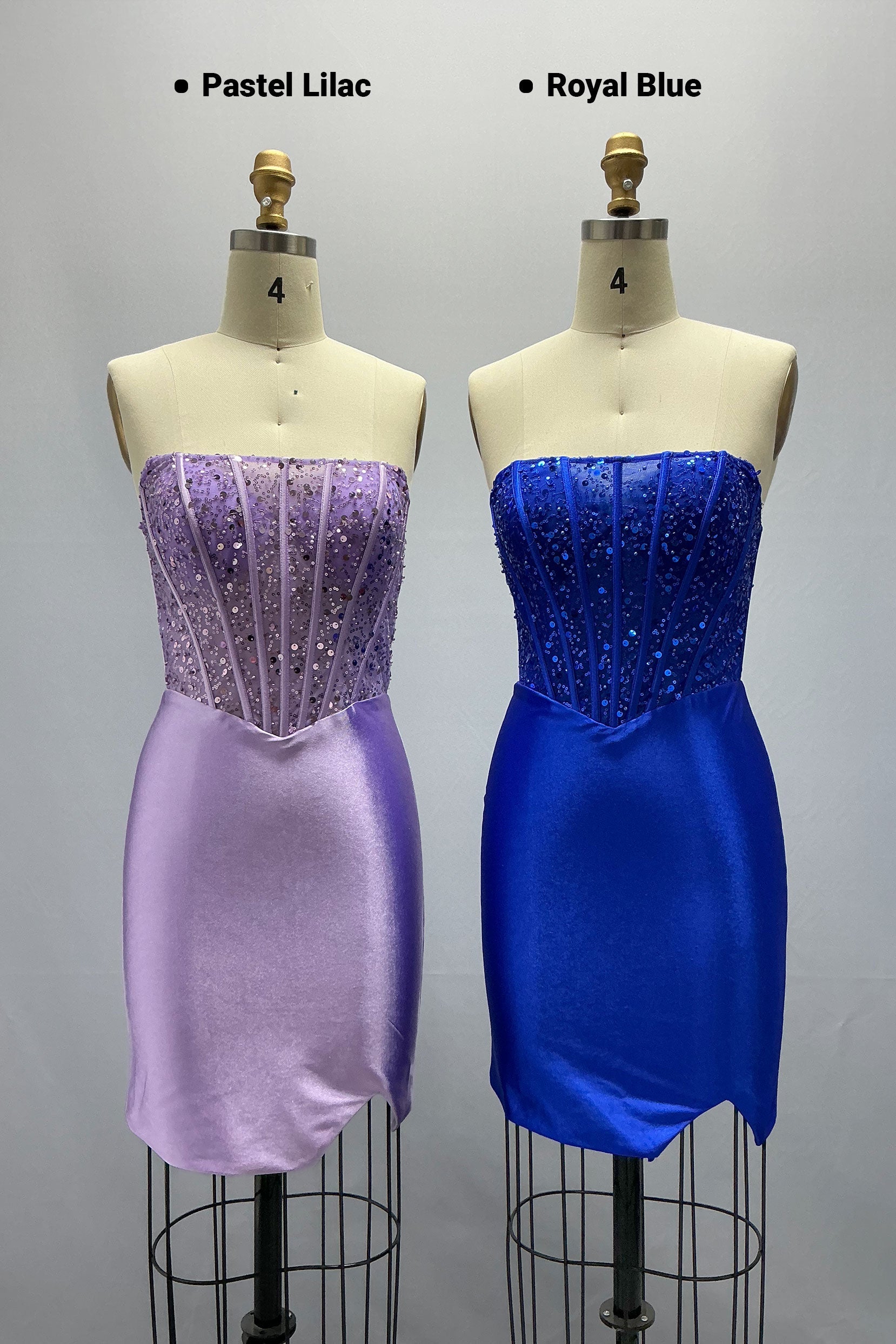 Sheath-Column Mini Stretch Satin Homecoming Dress CS1005