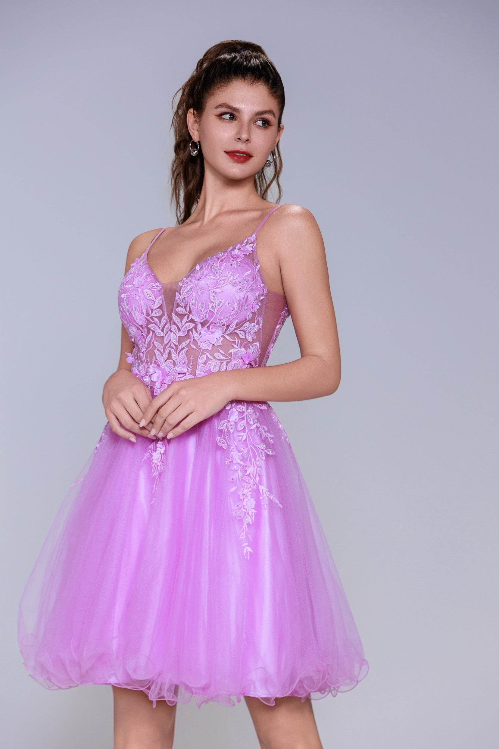 A-Line Mini Tulle Homecoming Dress CS1009 - COCOMELODY