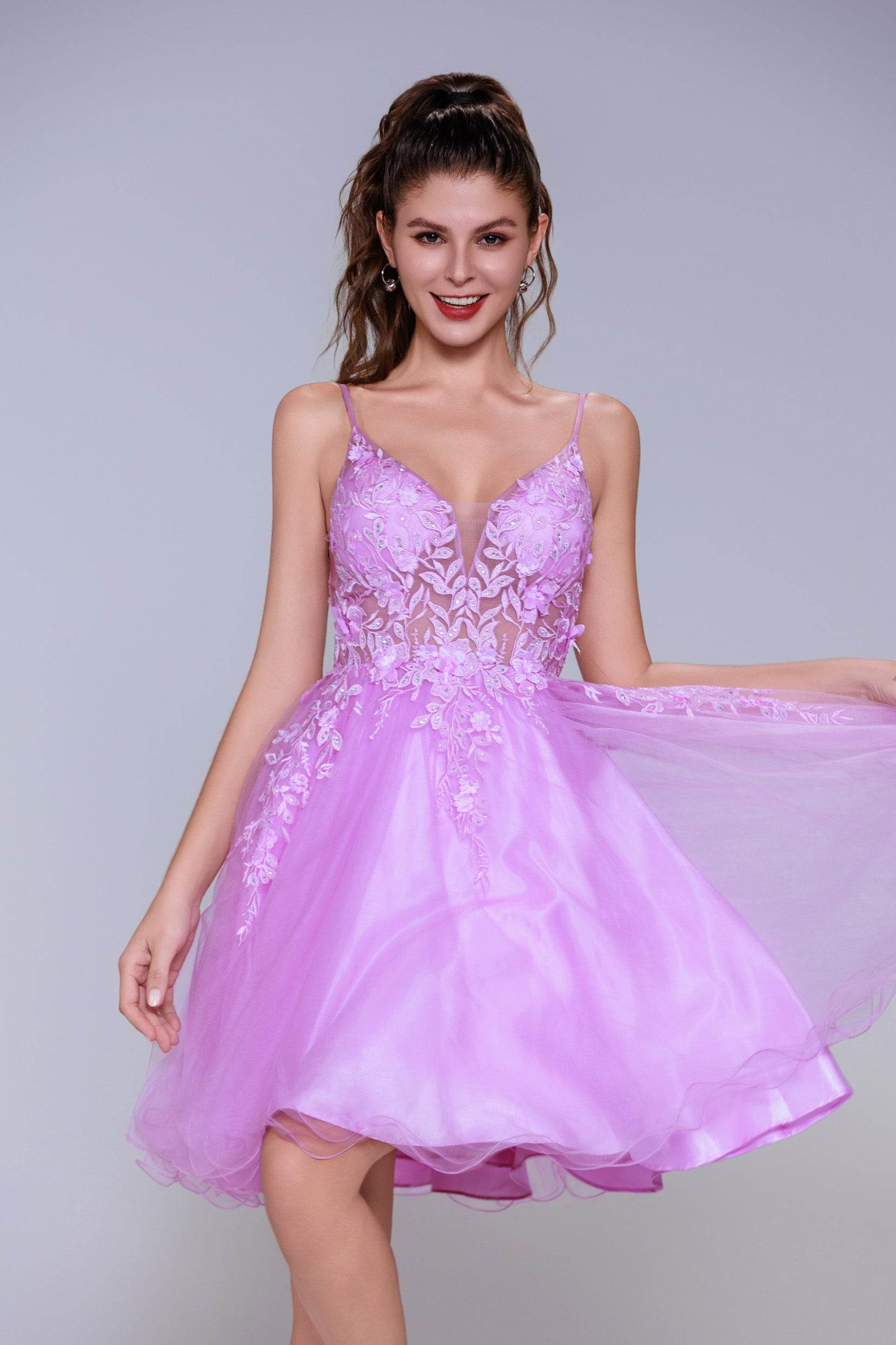 A-Line Mini Tulle Homecoming Dress CS1009 - COCOMELODY