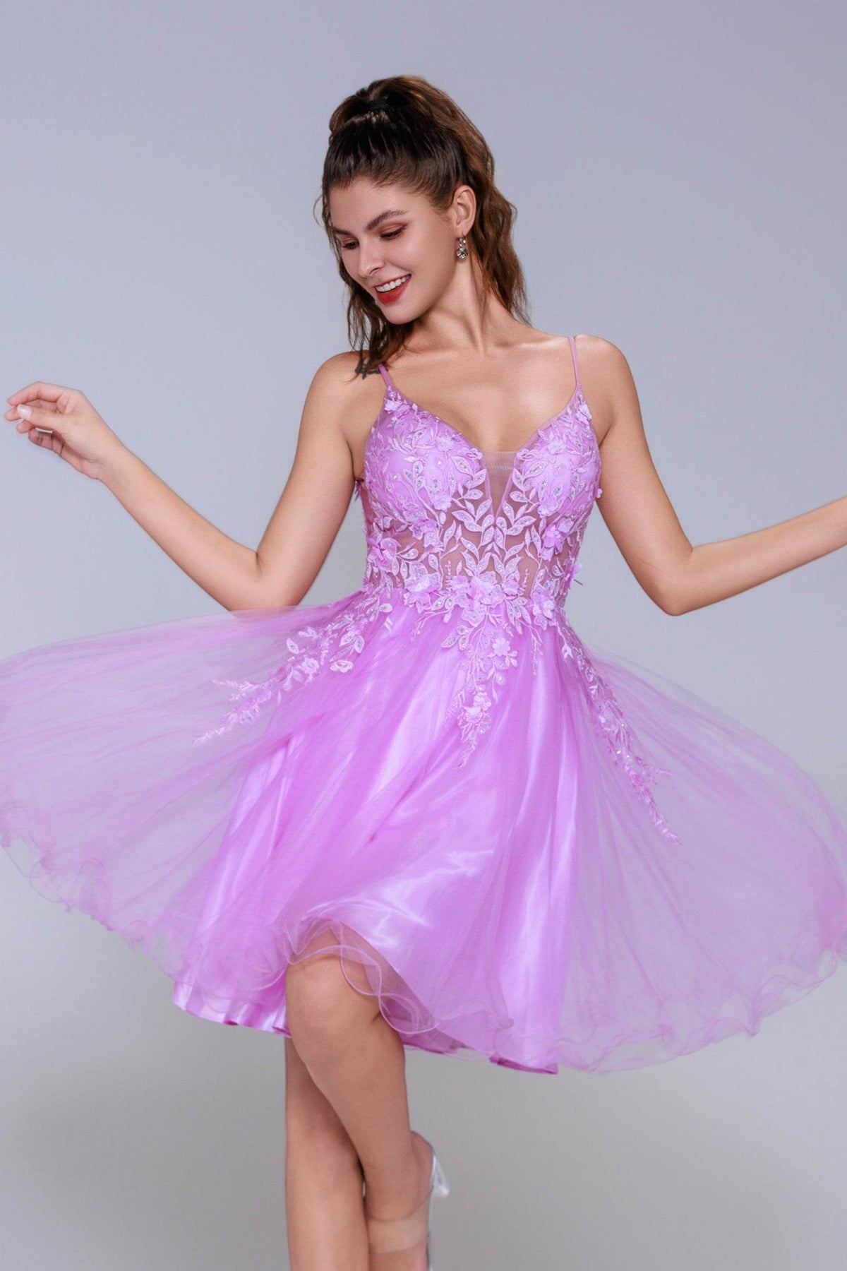 A-Line Mini Tulle Homecoming Dress CS1009 - COCOMELODY
