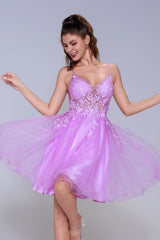 A-Line Mini Tulle Homecoming Dress CS1009 - COCOMELODY
