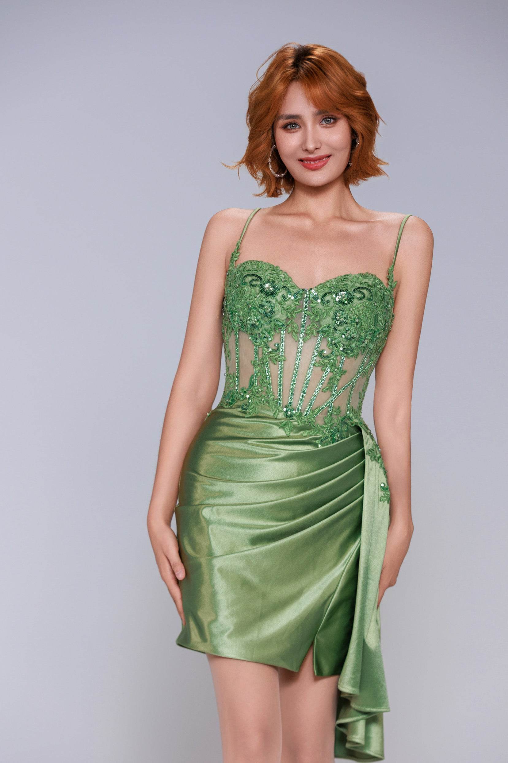 Sheath-Column Mini Stretch Satin Homecoming Dress CS1012 - COCOMELODY