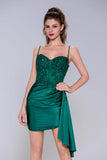 Sheath-Column Mini Stretch Satin Homecoming Dress CS1012 - COCOMELODY