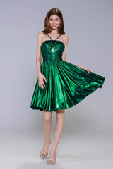 A-Line Mini Hot Stamping Cloth Homecoming Dress CS1013 - COCOMELODY