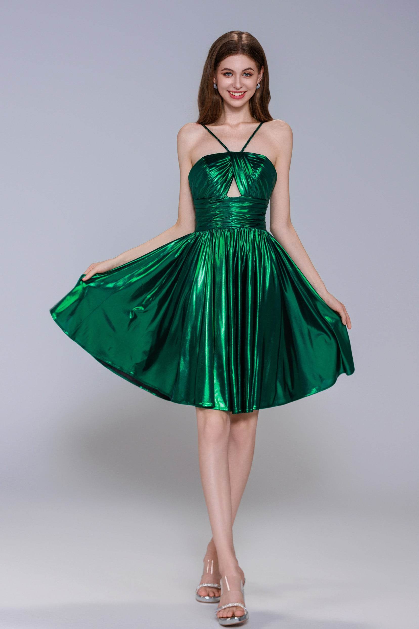 A-Line Mini Hot Stamping Cloth Homecoming Dress CS1013 - COCOMELODY