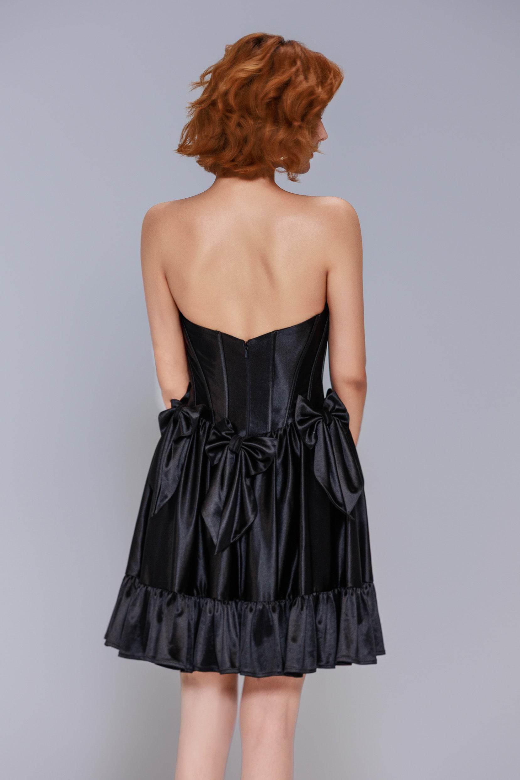 A-Line Mini Stretch Satin Homecoming Dress CS1015 - COCOMELODY