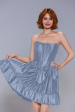 A-Line Mini Stretch Satin Homecoming Dress CS1015
