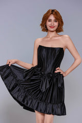 A-Line Mini Stretch Satin Homecoming Dress CS1015 - COCOMELODY