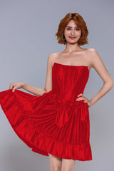 A-Line Mini Stretch Satin Homecoming Dress CS1015