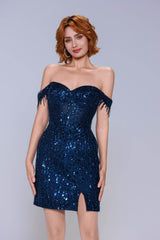 Sheath-Column Mini Sequined Homecoming Dress CS1018 - COCOMELODY