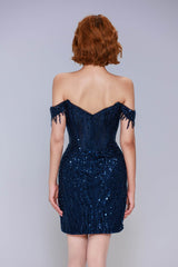 Sheath-Column Mini Sequined Homecoming Dress CS1018 - COCOMELODY