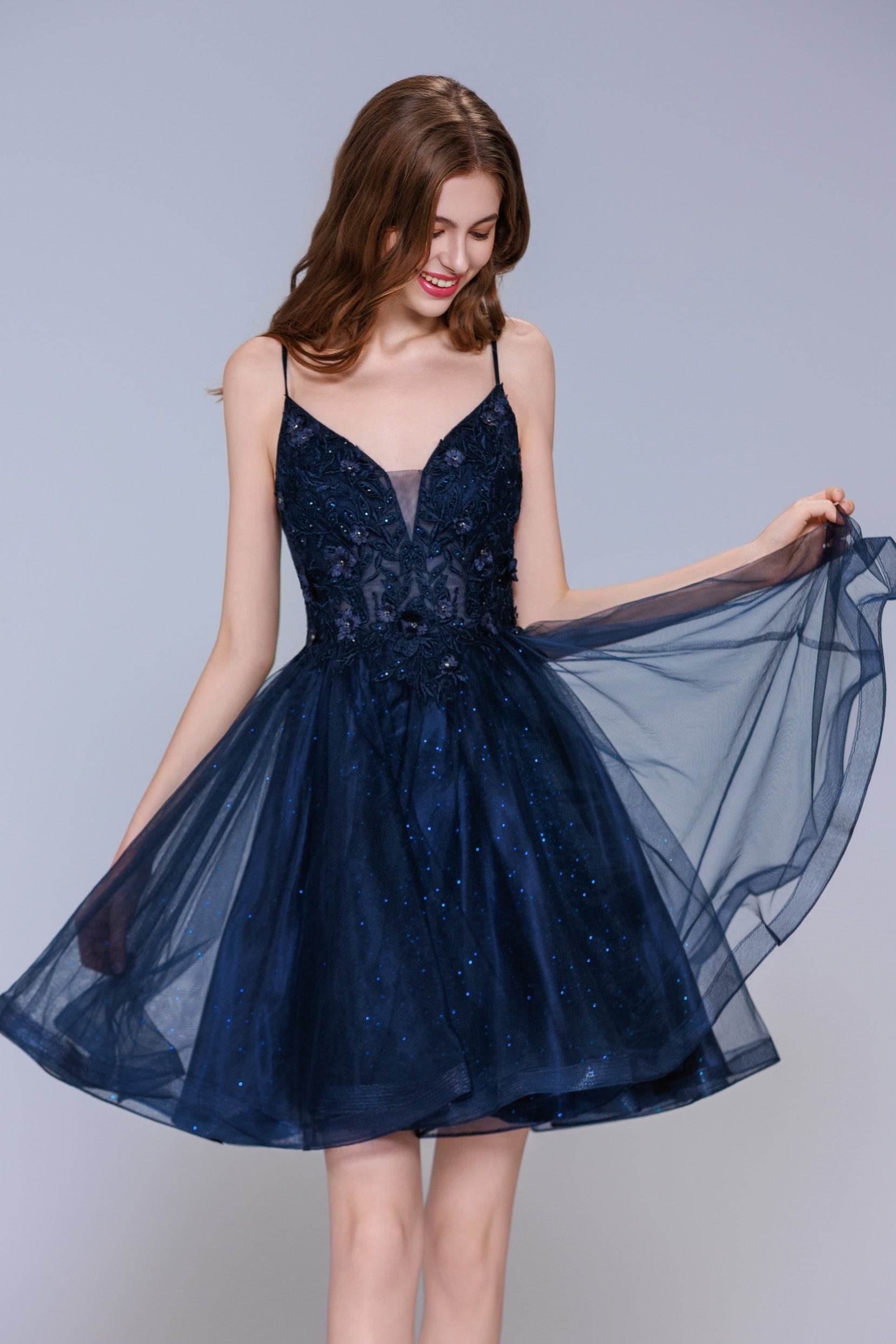 Knee Length Dress Short Cheap Navy Blue Formal Dresses A-Line Mini Tulle Blue Homecoming Dresses COCOMELODY CS1019 COCOMELODY EU Knee Length Dress Short Cheap Navy Blue Formal Dresses A-Line Mini Tulle Blue Homecoming Dresses COCOMELODY CS1019 COCOMELODY EU