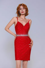 Sheath-Column Mini Stretch Crepe Homecoming Dress CS1023 - COCOMELODY