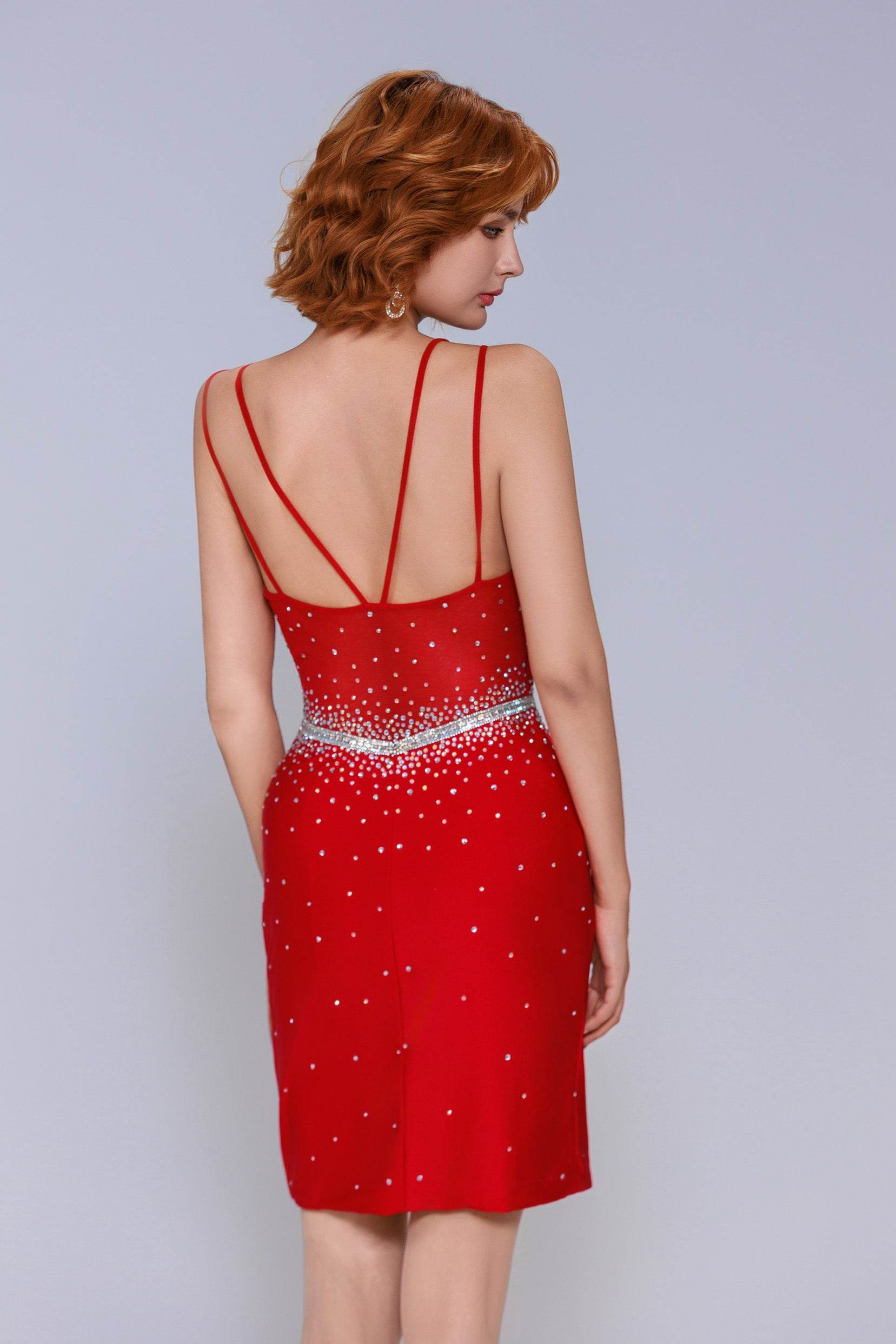 Sheath-Column Mini Stretch Crepe Homecoming Dress CS1023 - COCOMELODY