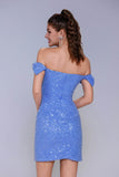 Sheath-Column Mini Sparkle Tulle Homecoming Dress CS1025 - COCOMELODY