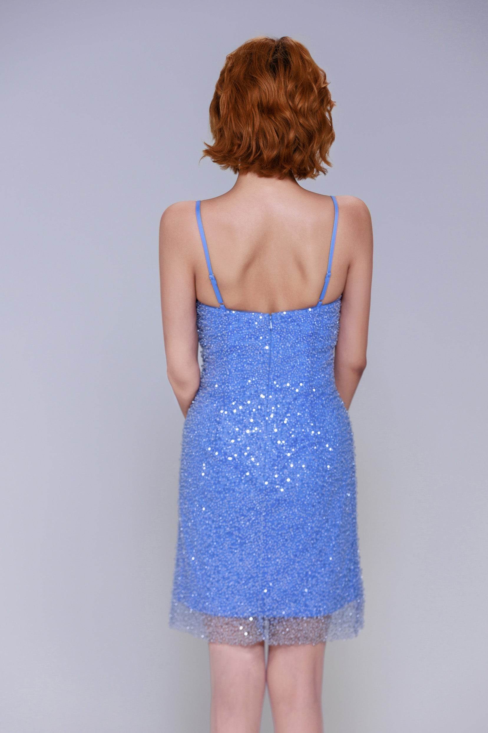 Sheath-Column Mini Sparkle Tulle Homecoming Dress CS1026 - COCOMELODY