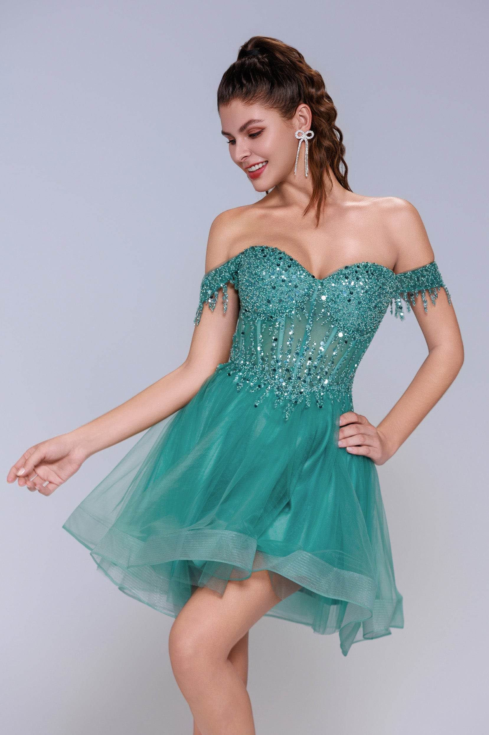 A-Line Mini Tulle Homecoming Dress CS1028 - COCOMELODY