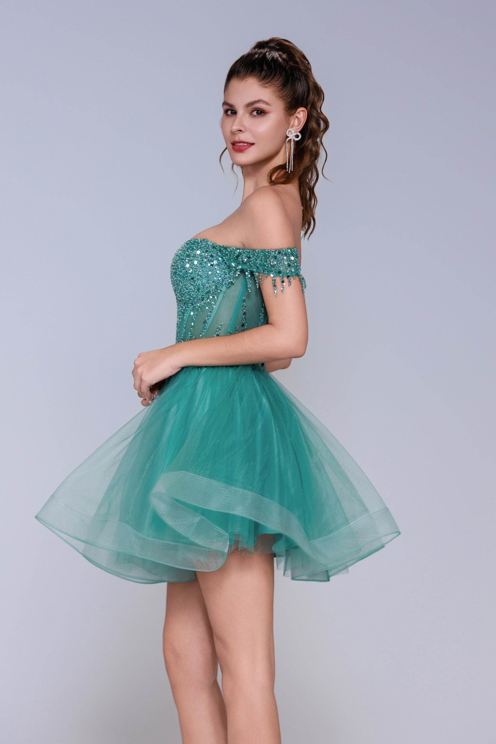 A-Line Mini Tulle Homecoming Dress CS1028 - COCOMELODY