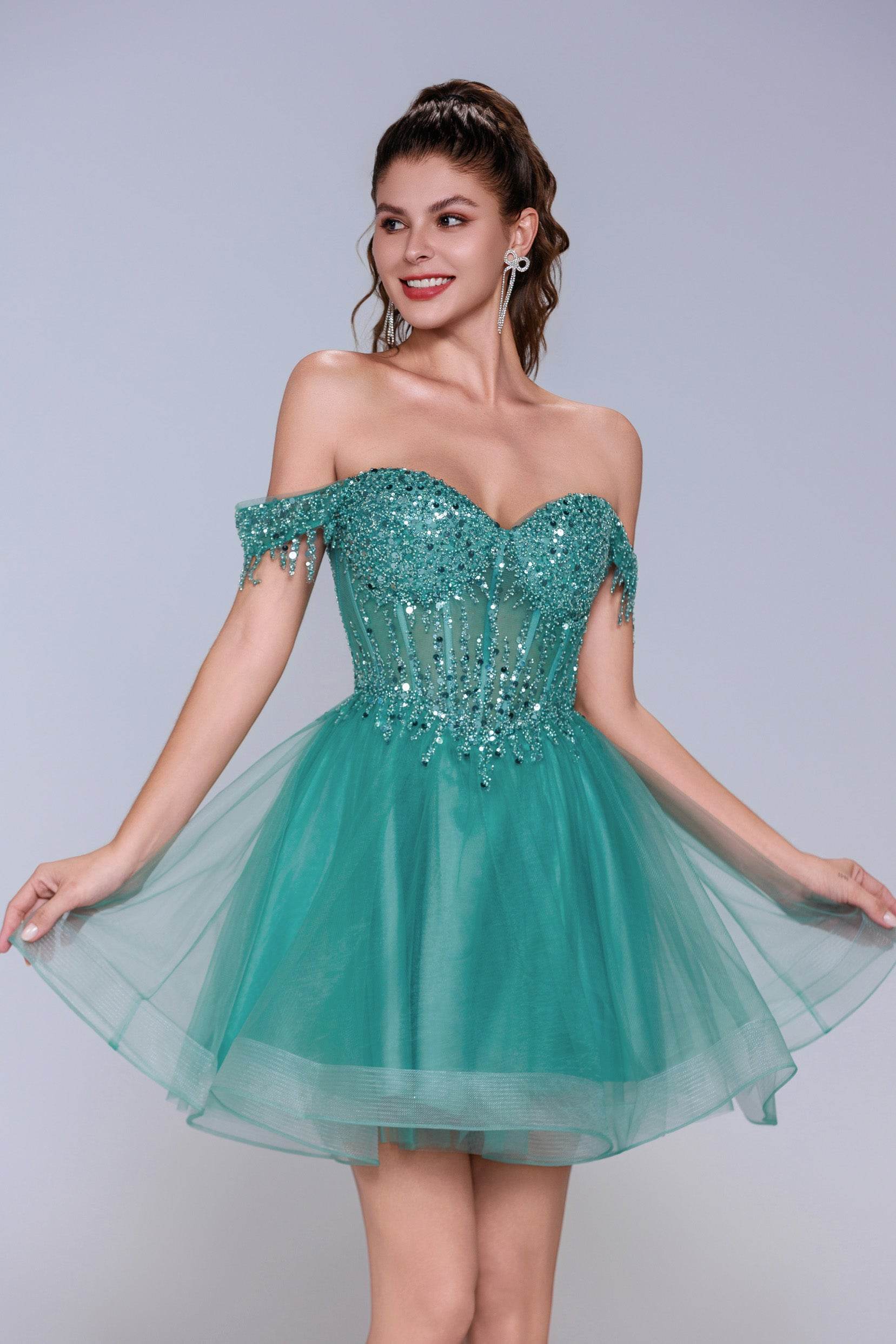 A-Line Mini Tulle Homecoming Dress CS1028 - COCOMELODY