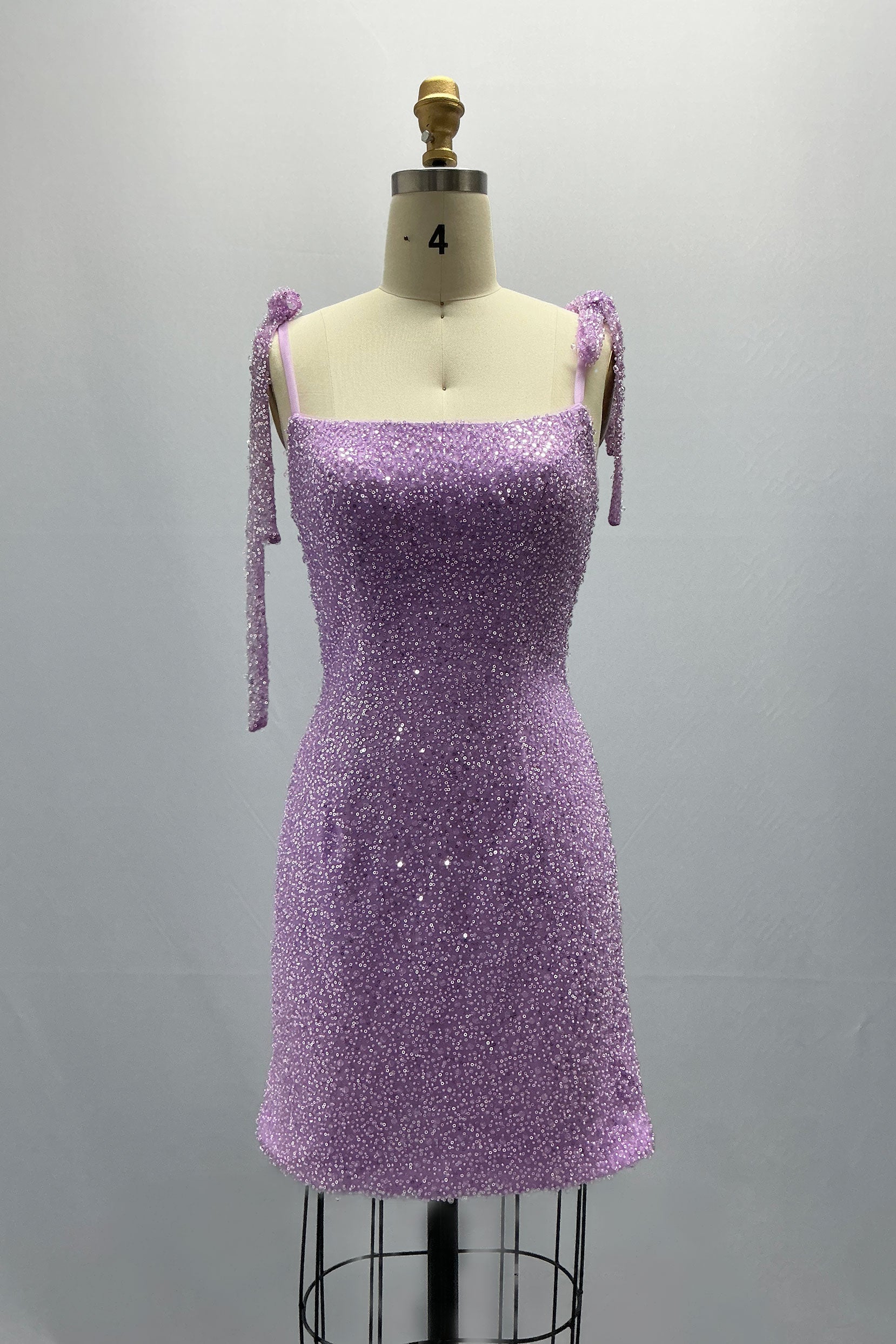 Sheath-Column Mini Sparkle Tulle Homecoming Dress CS1029