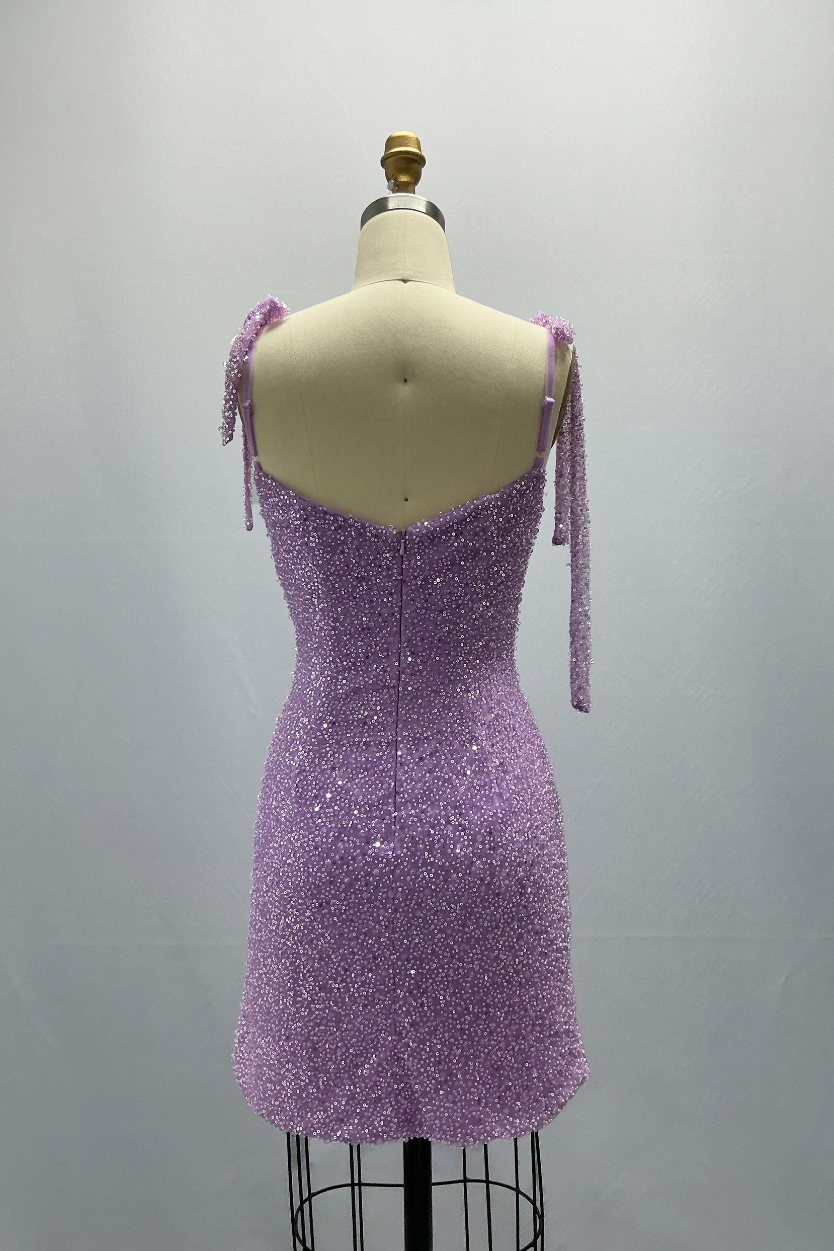 Sheath-Column Mini Sparkle Tulle Homecoming Dress CS1029