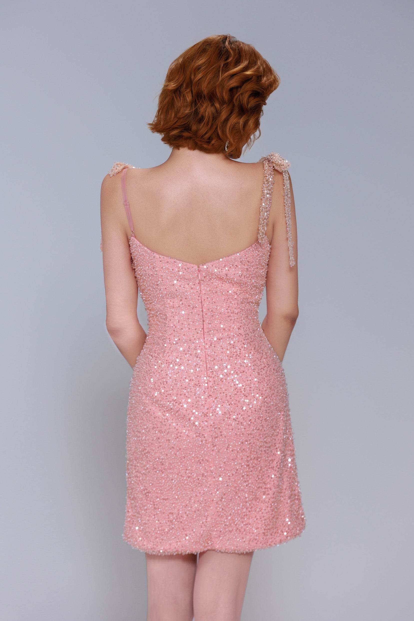 Sheath-Column Mini Sparkle Tulle Homecoming Dress CS1029 - COCOMELODY