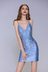 Sheath-Column Mini Sequined Homecoming Dress CS1031 - COCOMELODY