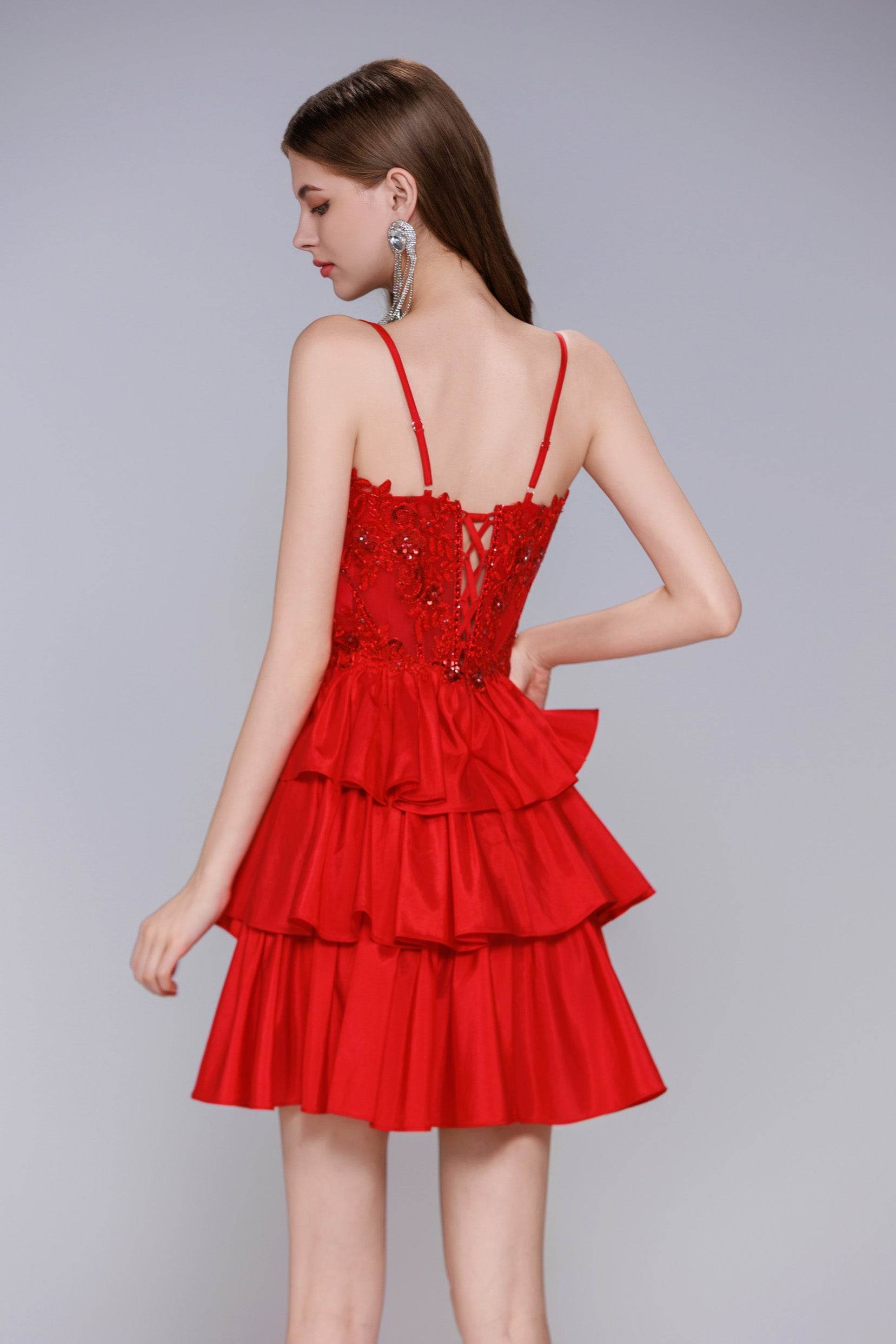 A-Line Mini Taffeta Homecoming Dress CS1033 - COCOMELODY