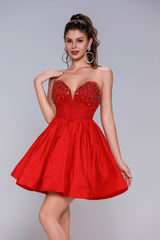 A-Line Mini Taffeta Homecoming Dress CS1034 - COCOMELODY