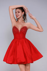 A-Line Mini Taffeta Homecoming Dress CS1034 - COCOMELODY