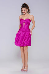 A-Line Mini Stretch Satin Homecoming Dress CS1035 - COCOMELODY