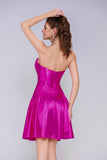 A-Line Mini Stretch Satin Homecoming Dress CS1035 - COCOMELODY