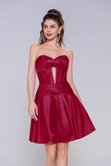 A-Line Mini Stretch Satin Homecoming Dress CS1035 - COCOMELODY