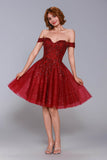 A-Line Mini Glitter Homecoming Dress CS1037 - COCOMELODY