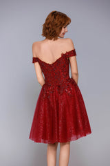 A-Line Mini Glitter Homecoming Dress CS1037 - COCOMELODY
