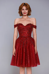 A-Line Mini Glitter Homecoming Dress CS1037 - COCOMELODY