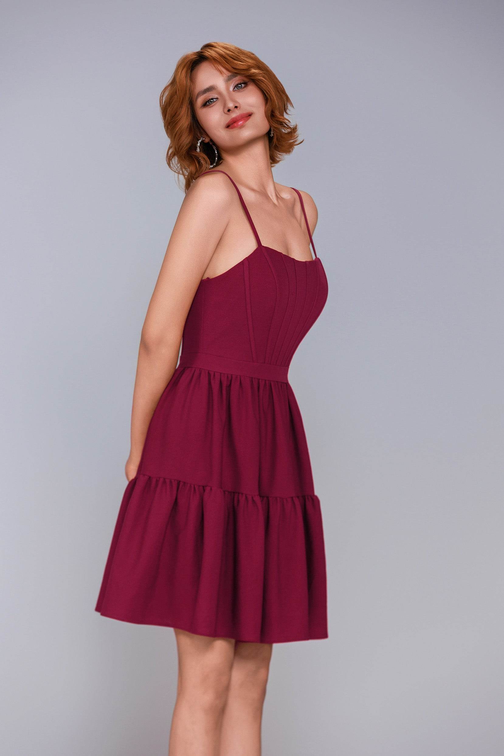 A-Line Mini Stretch Crepe Homecoming Dress CS1038 - COCOMELODY