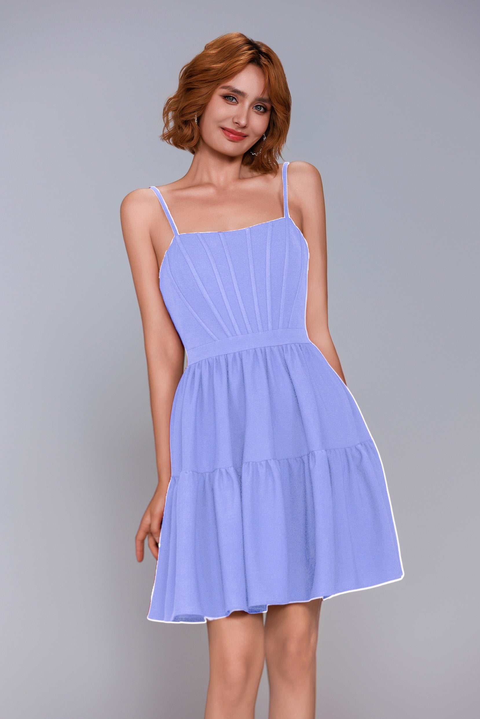 A-Line Mini Stretch Crepe Homecoming Dress CS1038