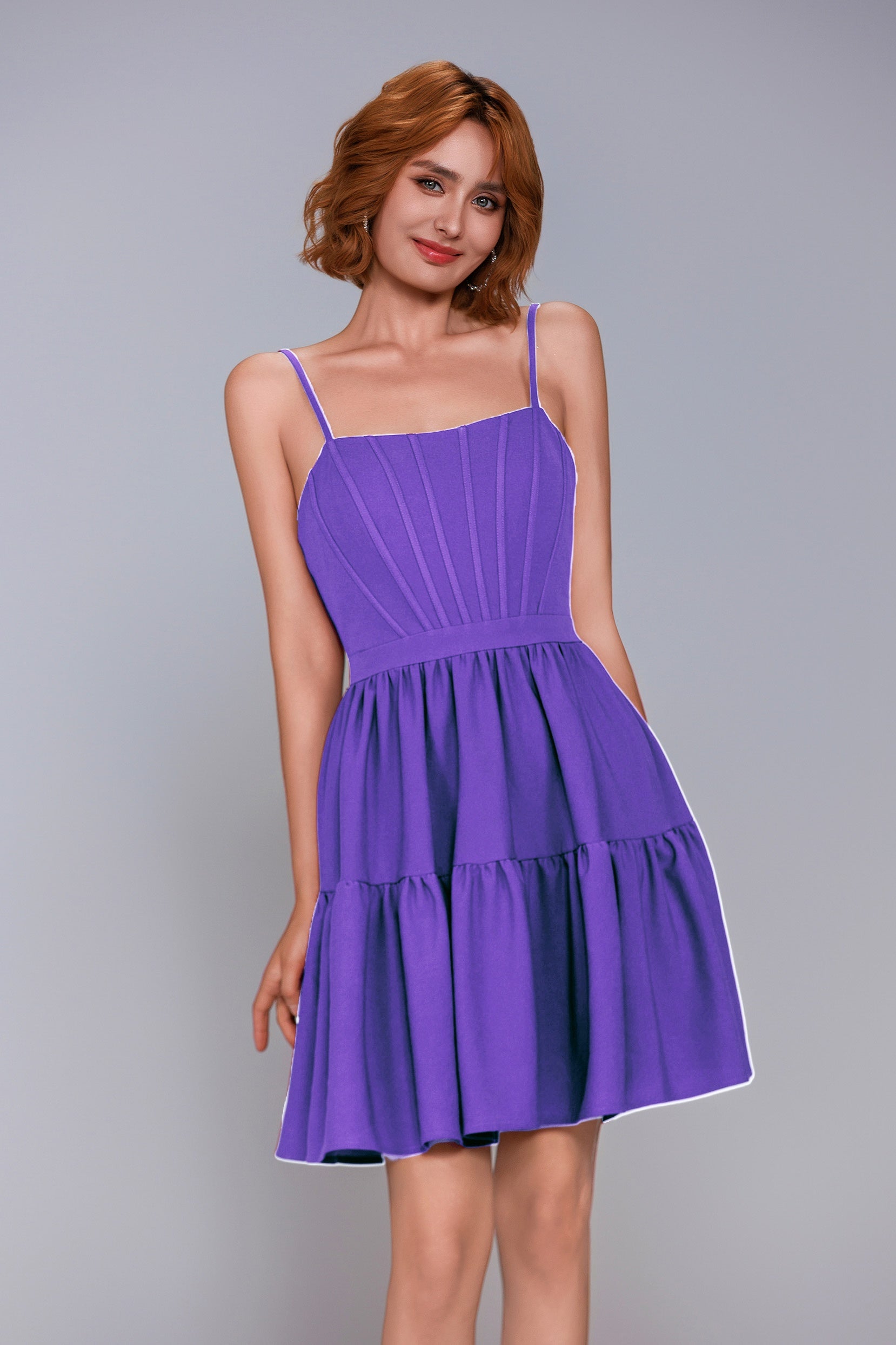 A-Line Mini Stretch Crepe Homecoming Dress CS1038