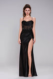Sheath-Column Maxi Stretch Satin Prom Dress CS1039 - COCOMELODY