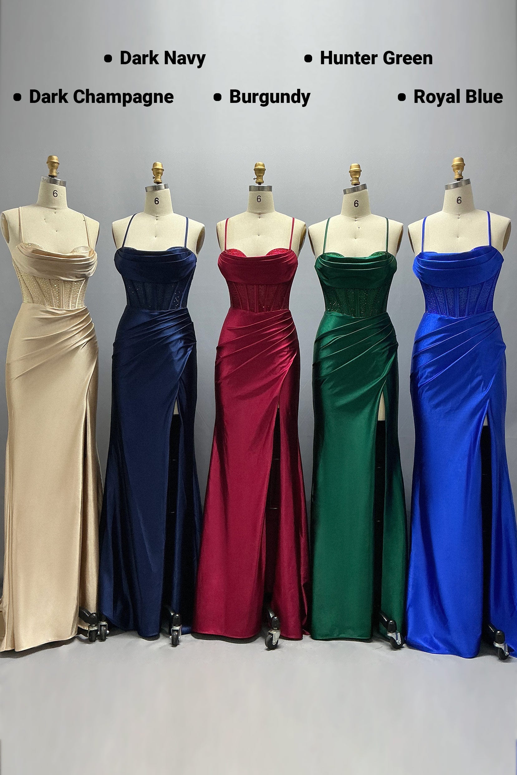 Sheath-Column Maxi Stretch Satin Prom Dress CS1039