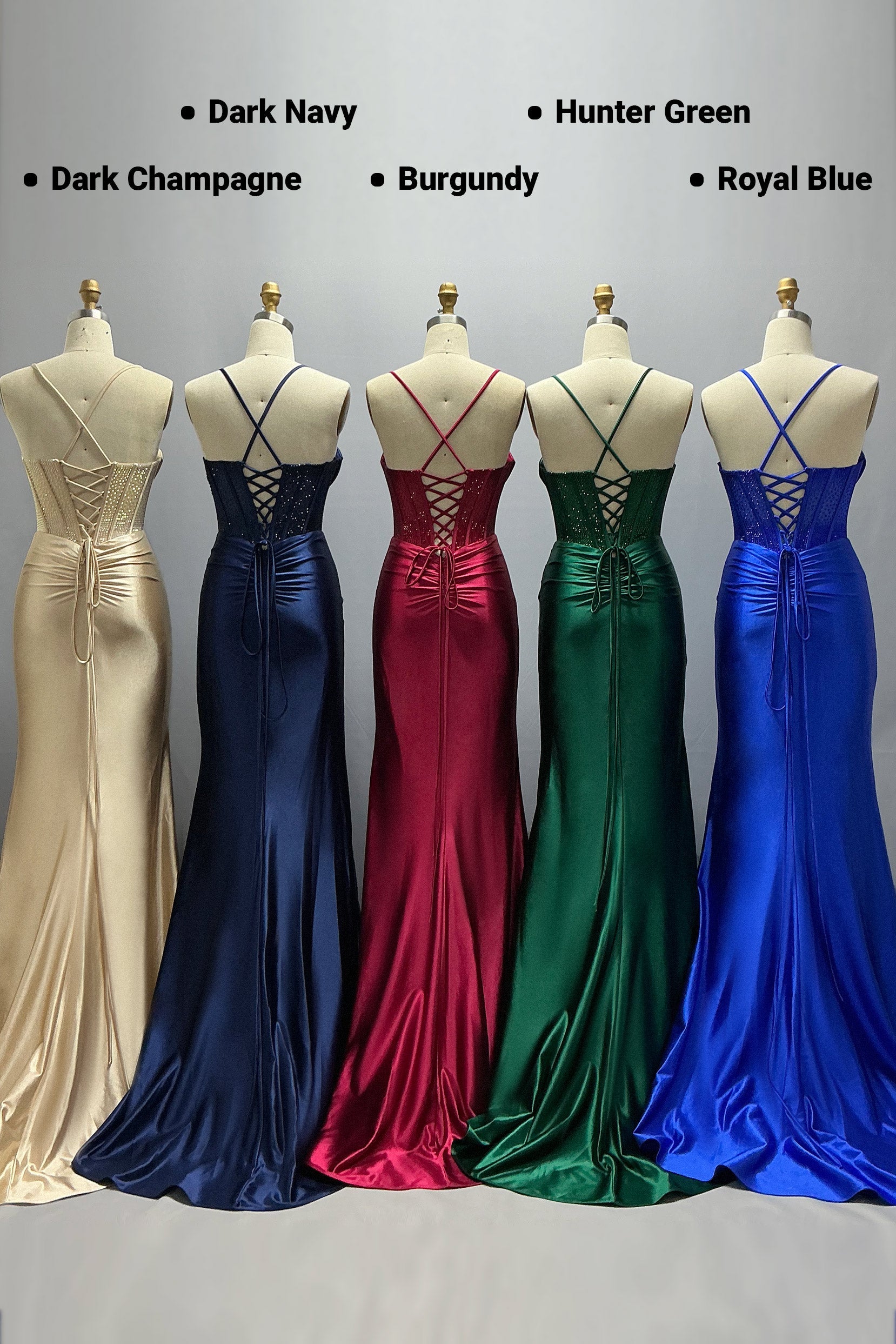 Sheath-Column Maxi Stretch Satin Prom Dress CS1039