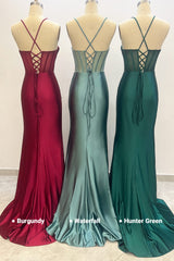 Sheath-Column Maxi Stretch Satin Prom Dress CS1039