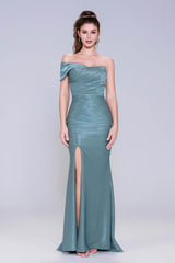 Sheath-Column Maxi Stretch Crepe Prom Dress CS1040 - COCOMELODY