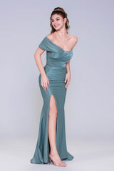 Sheath-Column Maxi Stretch Crepe Prom Dress CS1040 - COCOMELODY