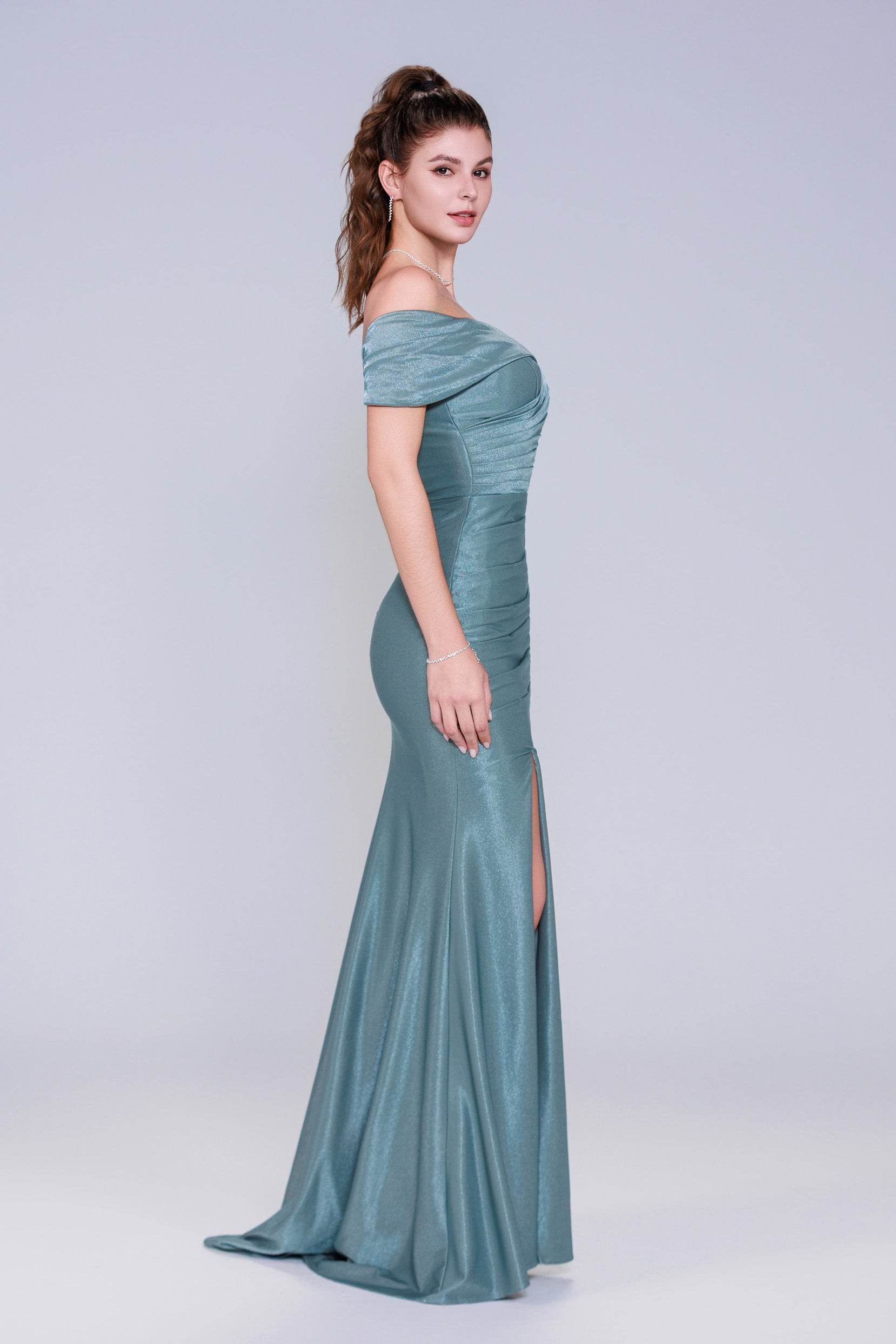 Sheath-Column Maxi Stretch Crepe Prom Dress CS1040 - COCOMELODY