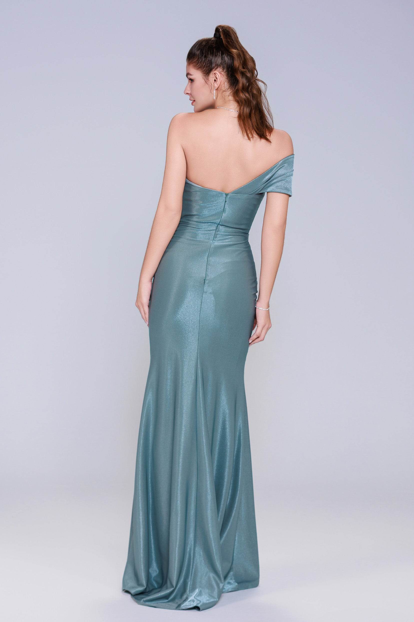 Sheath-Column Maxi Stretch Crepe Prom Dress CS1040 - COCOMELODY