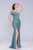 Sheath-Column Maxi Stretch Crepe Prom Dress CS1040 - COCOMELODY