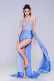 Sheath-Column Sweep-Brush Train Stretch Satin Prom Dress CS1042 - COCOMELODY
