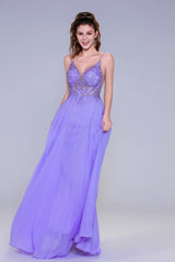 A-Line Maxi Chiffon Prom Dress CS1043 - COCOMELODY